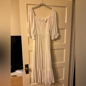 White/cream tiered mini dress